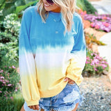 Casual Long Sleeve Multicolor Loose Blouse