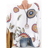 Casual Printed Short-Sleeve Blouse
