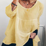 Women 3/4 Sleeve Plus Size Daily Blouses