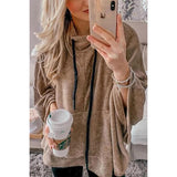 Casual Solid Long Sleeve Pockets Hoodie Blouses