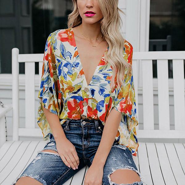 Bohemian Printed Vacation Loose Blouse