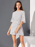 Women New Design Split-joint Lace-up Mini Dress