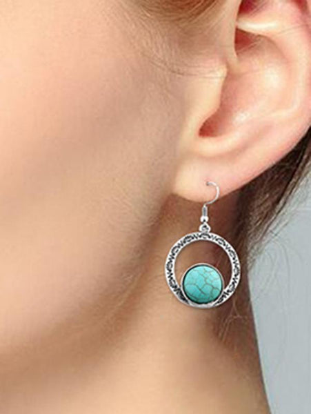 Hollow Turquoise Earrings Accessories