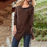 Casual Asymmetrical Fringed Ruched Blouses