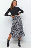 2022 New Sexy Leopard Print Chiffon Split Skirt Casual Fashion Long Skirts for Women Spring Summer Zip Elegant Female Skirt