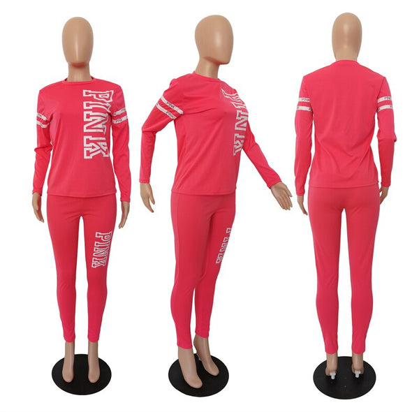 Long Sleeve Women Two Piece Set Casual Sport Tracksuit Sweatpant Suit Plus Size Skinny Tops Jogger Pants Sets Outfits S-3XL3
