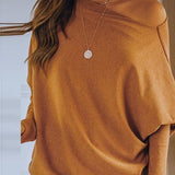 Women Casual Long Sleeve Off Shoulder Blouse Shirt Autumn Elegant Solid Skew Collar Pullover Tops Streetwear Female Shirt Blusas