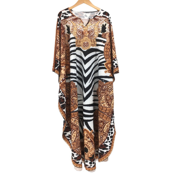 2022 Middle East Muslim Women Printed Dress Islamic Clothing Kaftan Muslim Robe Women Loose Robe Long Skirt