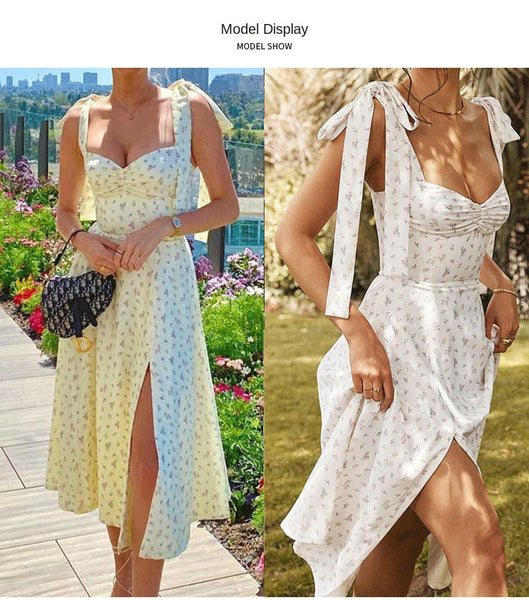 Summer Sexy Fashion Strap Split Backless Maxi Dress