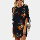 Women Summer Dress Boho Style Floral Print Chiffon Mini Dress