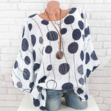 Plus Size Casual Loose Dot Blouse