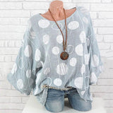 Plus Size Casual Loose Dot Blouse